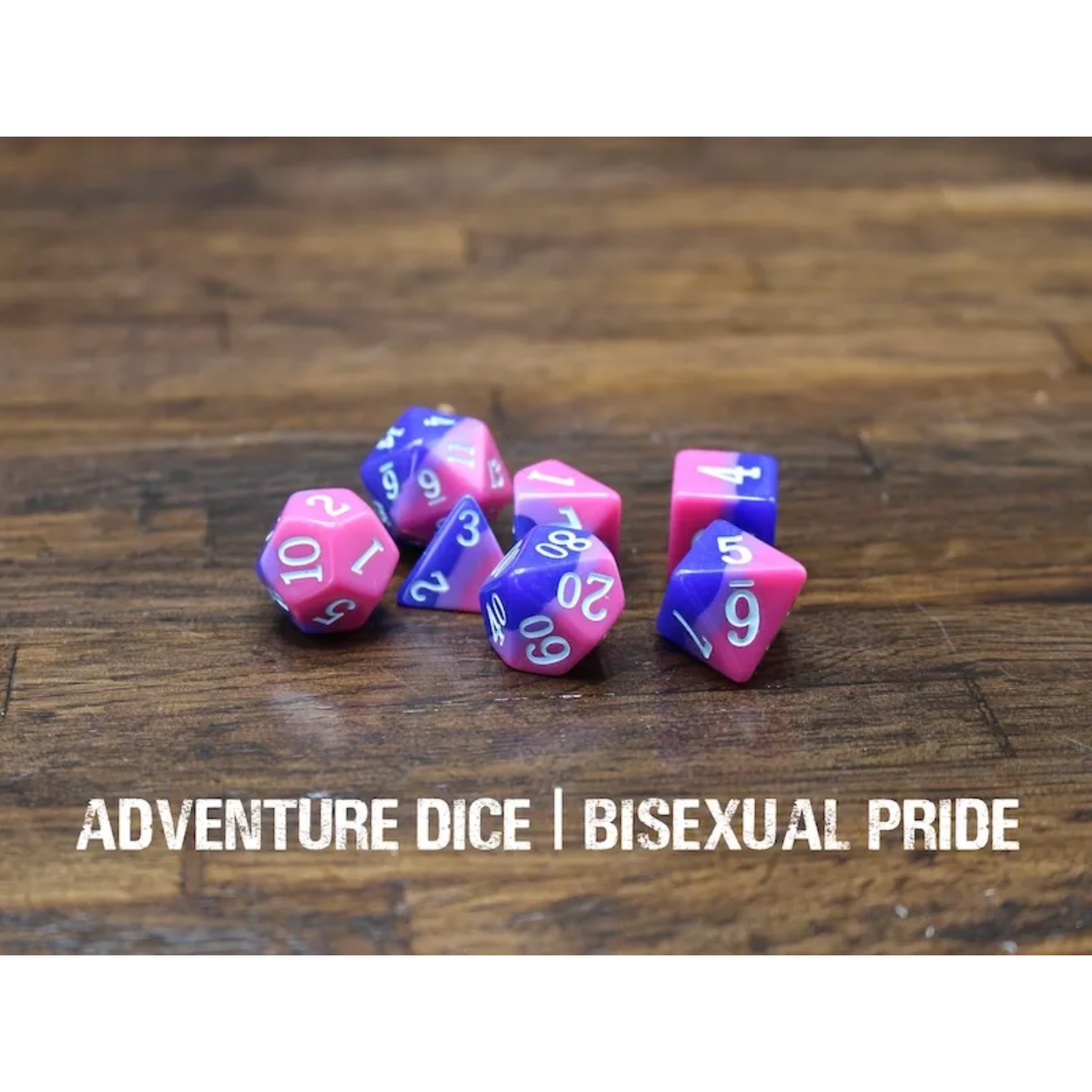 Bisexual Pride Dice Set Adventure Dice